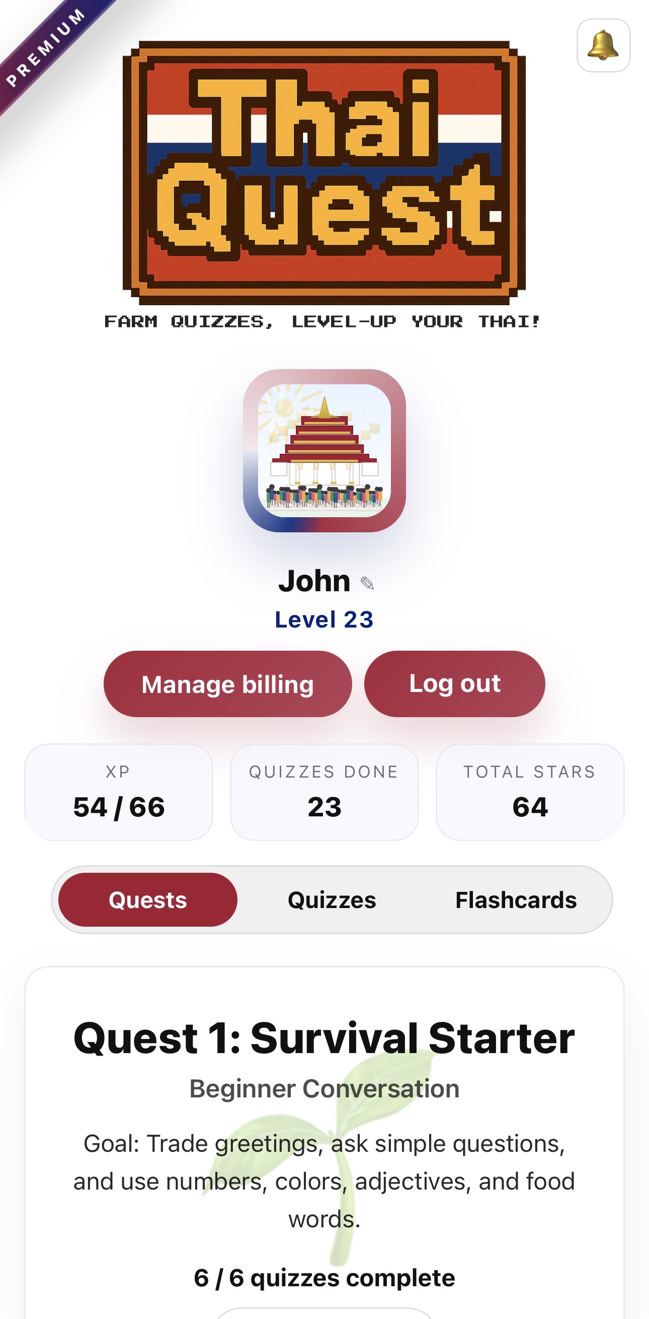 ThaiQuest quest selection